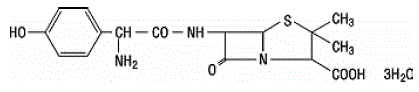 Amoxicillin - Structural Formula Illustration 1
