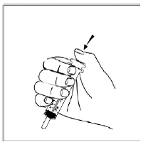 Check that the plunger is completely pushed into barrel of the  syringe - Illustration