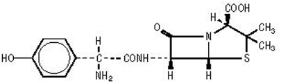 Amoxil (amoxicillin) - Structural Formula Illustration